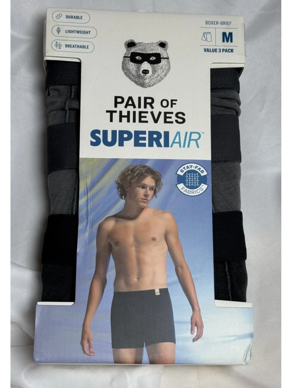 Pair of Thieves SuperiAir Boxer Briefs 3 Pack Men's Size M
